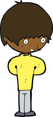 bir insan tarafından çizilmiş sinirli bir çocuk.