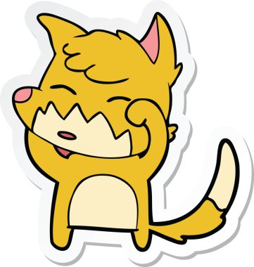 Bir insan tarafından çizilmiş bir tilkinin çıkartması.