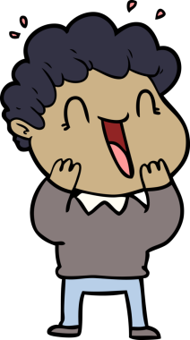 Bir insan tarafından çizilmiş mutlu bir adam.