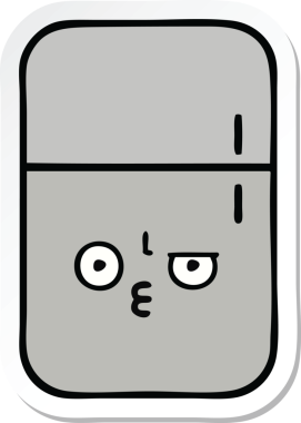 Bir insan tarafından çizilmiş şirin bir buzdolabı etiketi.