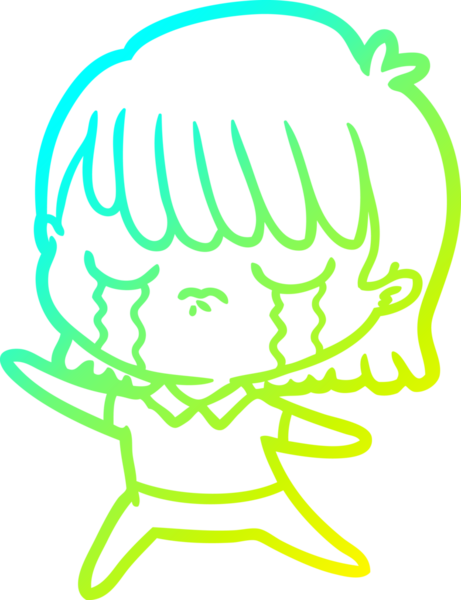 Bir insan tarafından çizilmiş ağlayan bir karikatür çizimi.