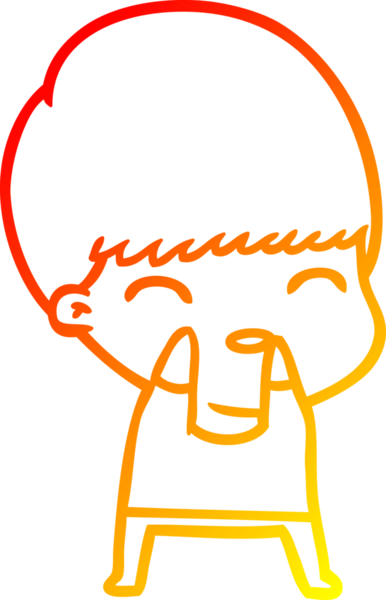 Bir insan tarafından çizilmiş mutlu çizgi film çocuğu çizimi.