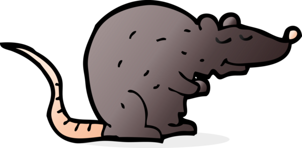 bir insan tarafından çizilmiş siyah bir fare.