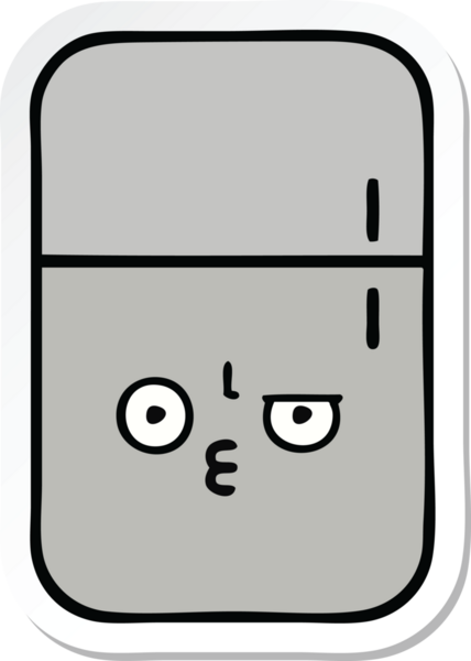 Bir insan tarafından çizilmiş şirin bir buzdolabı etiketi.