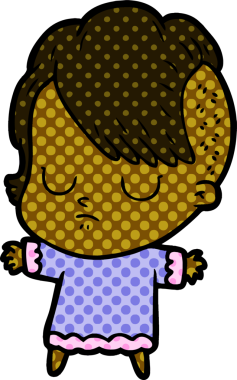 Bir insan tarafından çizilmiş karikatür kadın.