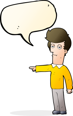 Bir insan tarafından çizilmiş konuşma balonlu bir adam.