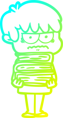 Bir insan tarafından çizilmiş soğuk gradyan çizgi film karakteri.