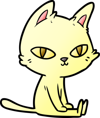 Bir insan tarafından çizilmiş çizgi film kedisi.