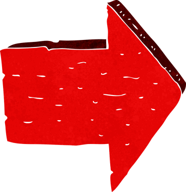 bir insan tarafından çizilmiş ok işaretini gösteren çizgi film