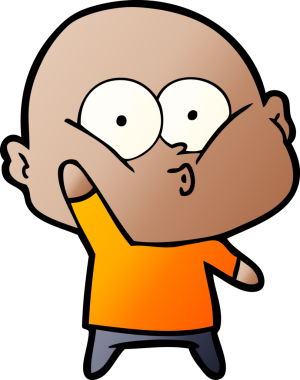 Bir insan tarafından çizilmiş kel bir adam.