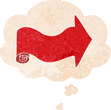 Bir insan tarafından çizilmiş grunge ile düşünce baloncuğu ile çizilmiş çizgi film sıkıntılı retro desen