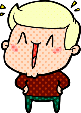 Bir insan tarafından çizilmiş heyecanlı bir çizgi film.