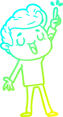 Bir insan tarafından çizilmiş mutlu bir çizgi film karakteri çizimi.