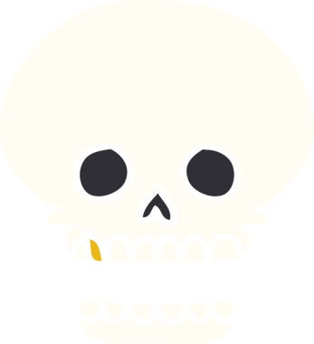 Bir insan tarafından çizilmiş kafatası karalaması.