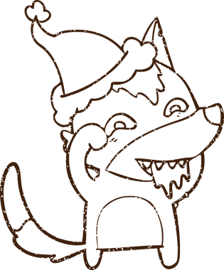 Bir insan tarafından çizilmiş Noel Köpeği Kömürü