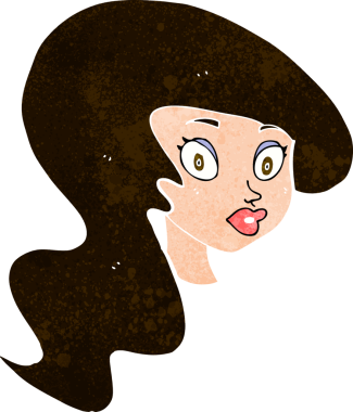 Bir insan tarafından çizilmiş güzel kadın yüzü.