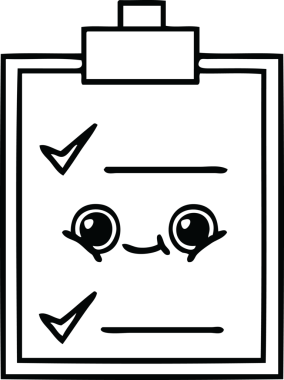 Bir insan tarafından çizilmiş bir kontrol listesinin çizgi çizimi