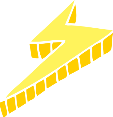 Bir insan tarafından çizilmiş karalama dekoratif yıldırım