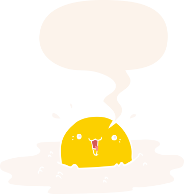 Bir insan tarafından çizilmiş konuşma baloncuklu tatlı çizgi film yumurtası.