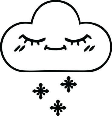 Bir insan tarafından çizilmiş bir kar bulutunun çizgi çizimi