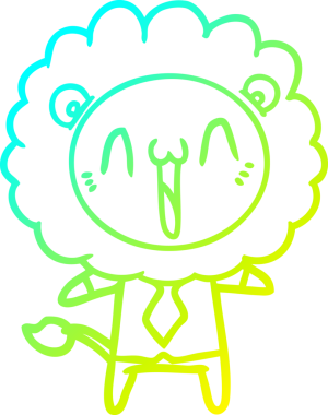 Bir insan tarafından çizilmiş mutlu çizgi film aslanı çizimi.