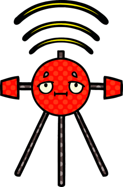 Bir insan tarafından çizilmiş bir uydunun çizgi roman tarzı