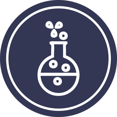 Bir insan tarafından çizilmiş dairesel bilim deneyleri simgesi