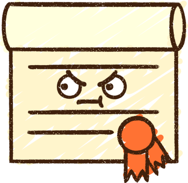 Bir insan tarafından çizilmiş Resmi Sertifika Tebeşiri