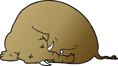 Bir insan tarafından çizilmiş ölü bir mamut.