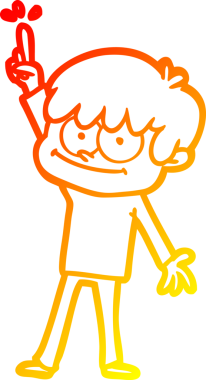 Bir insan tarafından çizilmiş mutlu bir çizgi film karakteri çizimi.