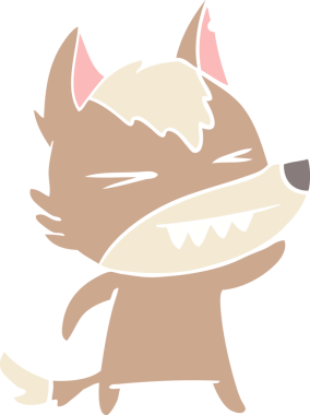 kızgın kurt düz renkli çizgi film bir insan tarafından çizildi.