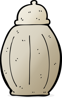 bir insan tarafından çizilmiş eski bir kavanoz.