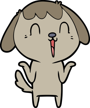 Bir insan tarafından çizilmiş çizgi film köpeği.