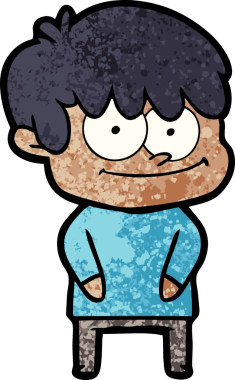 Bir insan tarafından çizilmiş mutlu çizgi film adamı.