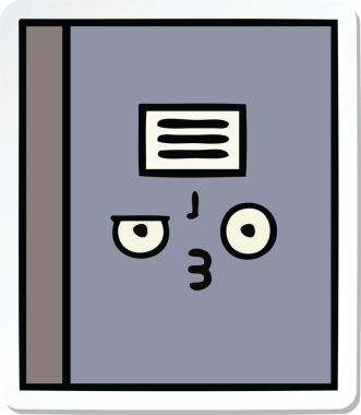 Bir insan tarafından çizilmiş şirin bir çizgi roman çıkartması.