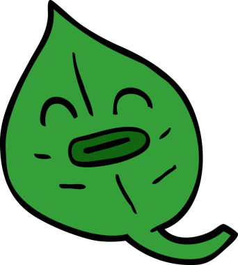 bir insan tarafından çizilmiş sonbahar yaprağı karalaması