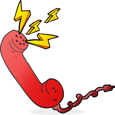 Bir insan tarafından çizilmiş karikatür telefon alıcısı