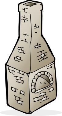 Bir insan tarafından çizilmiş eski bir baca karikatürü.