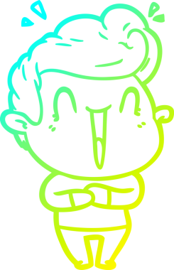 Heyecanlı bir adamın insan tarafından çizilmiş soğuk gradyan çizgisi