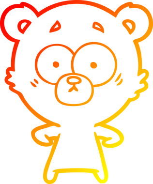 Şaşırmış bir kutup ayısının insan tarafından çizilmiş sıcak çizgi çizgisi.