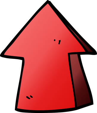 Bir insan tarafından çizilmiş karalama işaretli ok