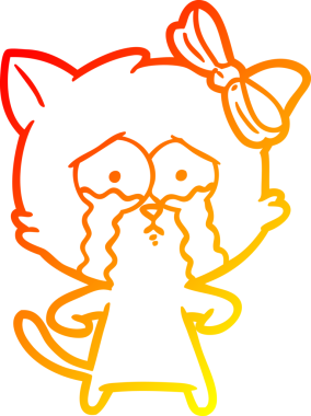 Bir insan tarafından çizilmiş çizgi film kedisinin sıcak çizgi çizimi