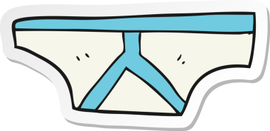 Bir insan tarafından çizilmiş karikatür iç çamaşırı çıkartması.