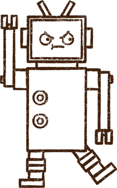 Robot Kömür Bir insan tarafından çizilmiş