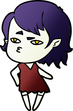 Bir insan tarafından çizilmiş vampir kız çizgi filmi.