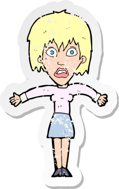 Bir insan tarafından çizilmiş bir karikatürün gerilimli çıkartması.