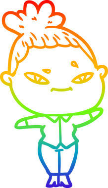 gökkuşağı gradyan çizimi bir insan tarafından çizilmiş bir karikatür kadın