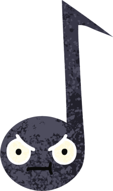 Bir insan tarafından çizilmiş bir notanın retro çizim tarzı karikatürü