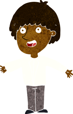 Bir insan tarafından çizilmiş mutlu bir adam.