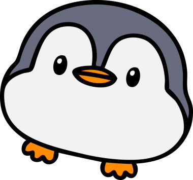 Bir insan tarafından çizilmiş şirin bir Noel pengueni karikatürü.